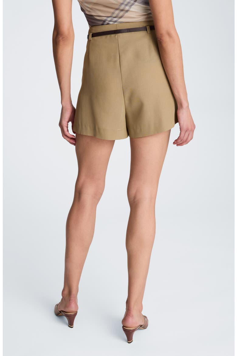 Belted High Waist Shorts, Alternate, color, MOSS TAUPE