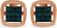Haus of Brilliance Rose Plated Silver Rose Diamond Stud Earring
