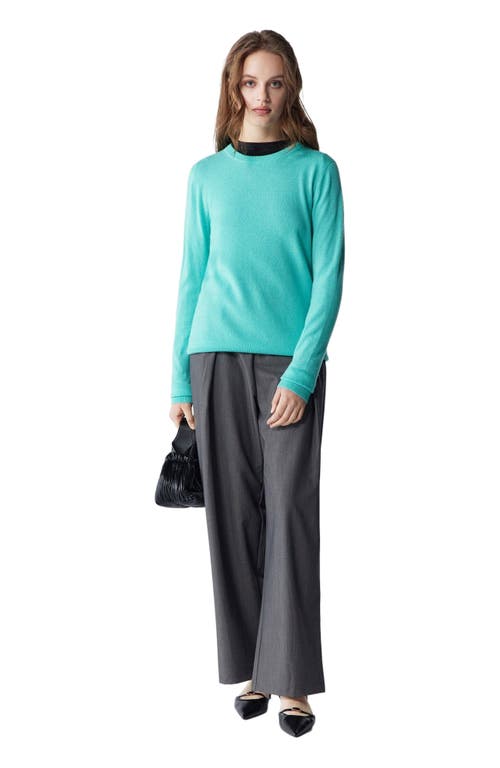 Gobi Mongolian Cashmere Crew Neck Sweater In Green