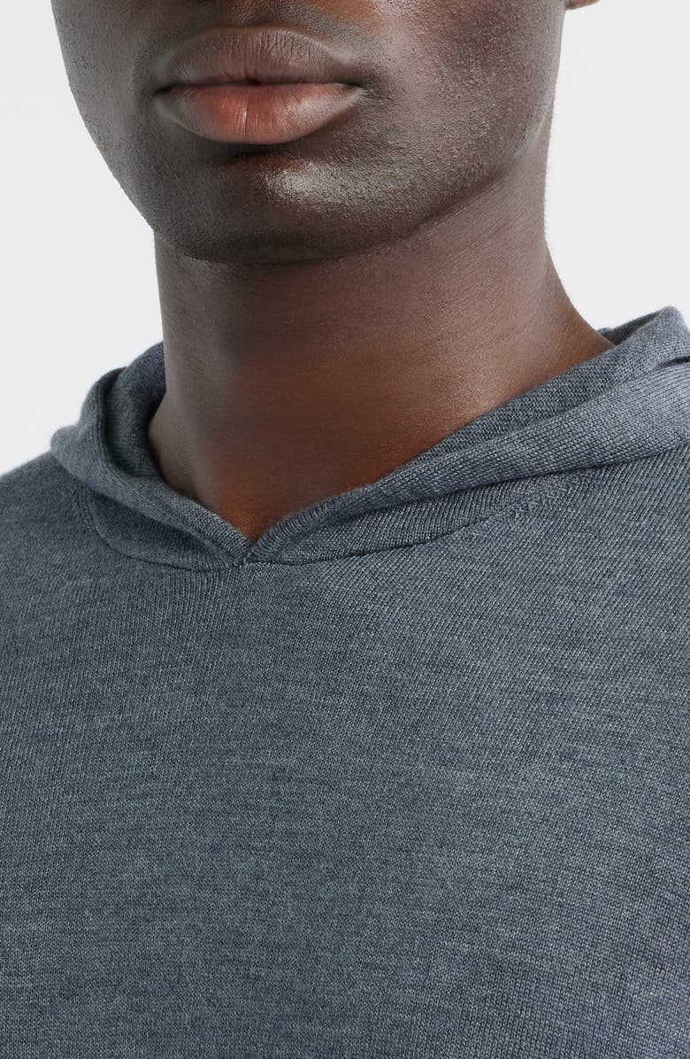 Peter Millar Autumn Crest Merino Wool Blend Hooded Sweater, Alternate, color, Charcoal