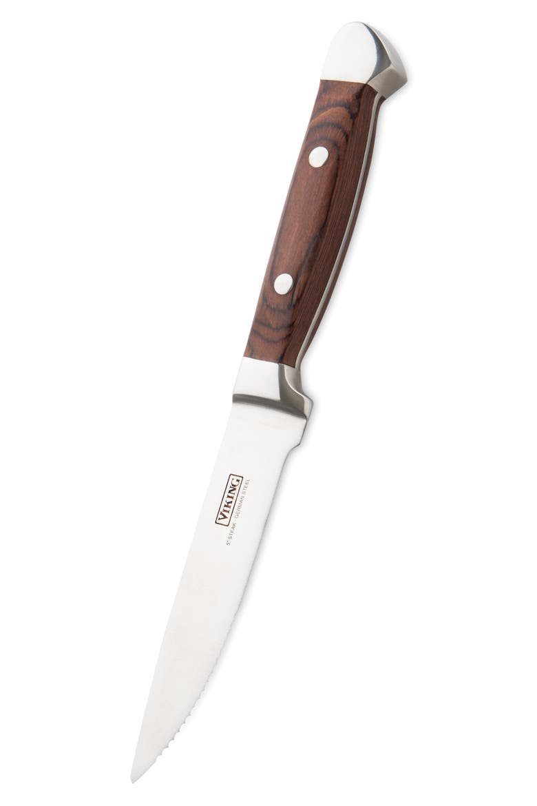 Steakhouse 6-Piece Pakka Wood Steak Knife Set, Alternate, color, RED