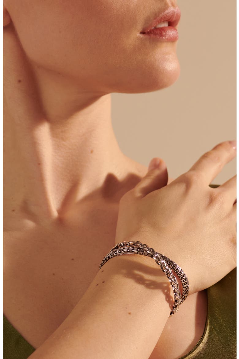 Asli Classic Chain Link Silver Crossover Cuff, Alternate, color, SILVER