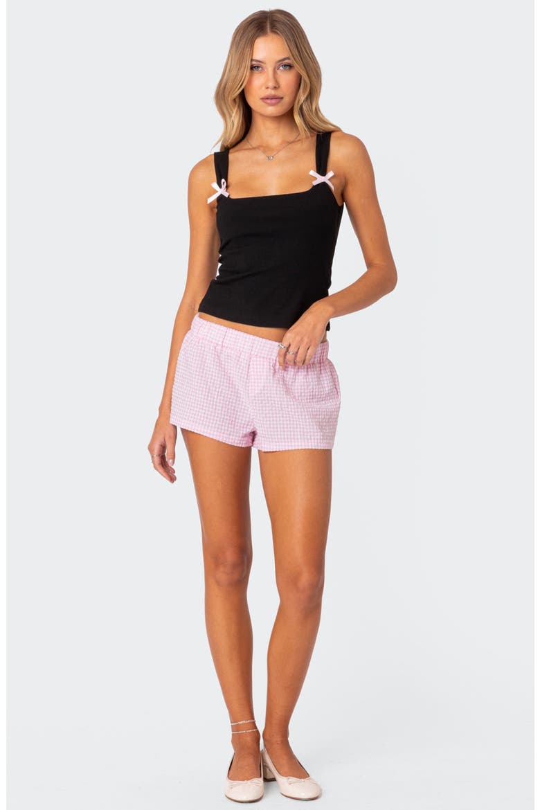Lola Bow Rib Tank, Alternate, color, BLACK