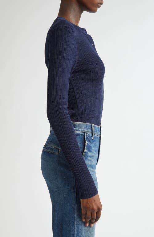 A.l.c . Fisher Rib Cardigan In Navy