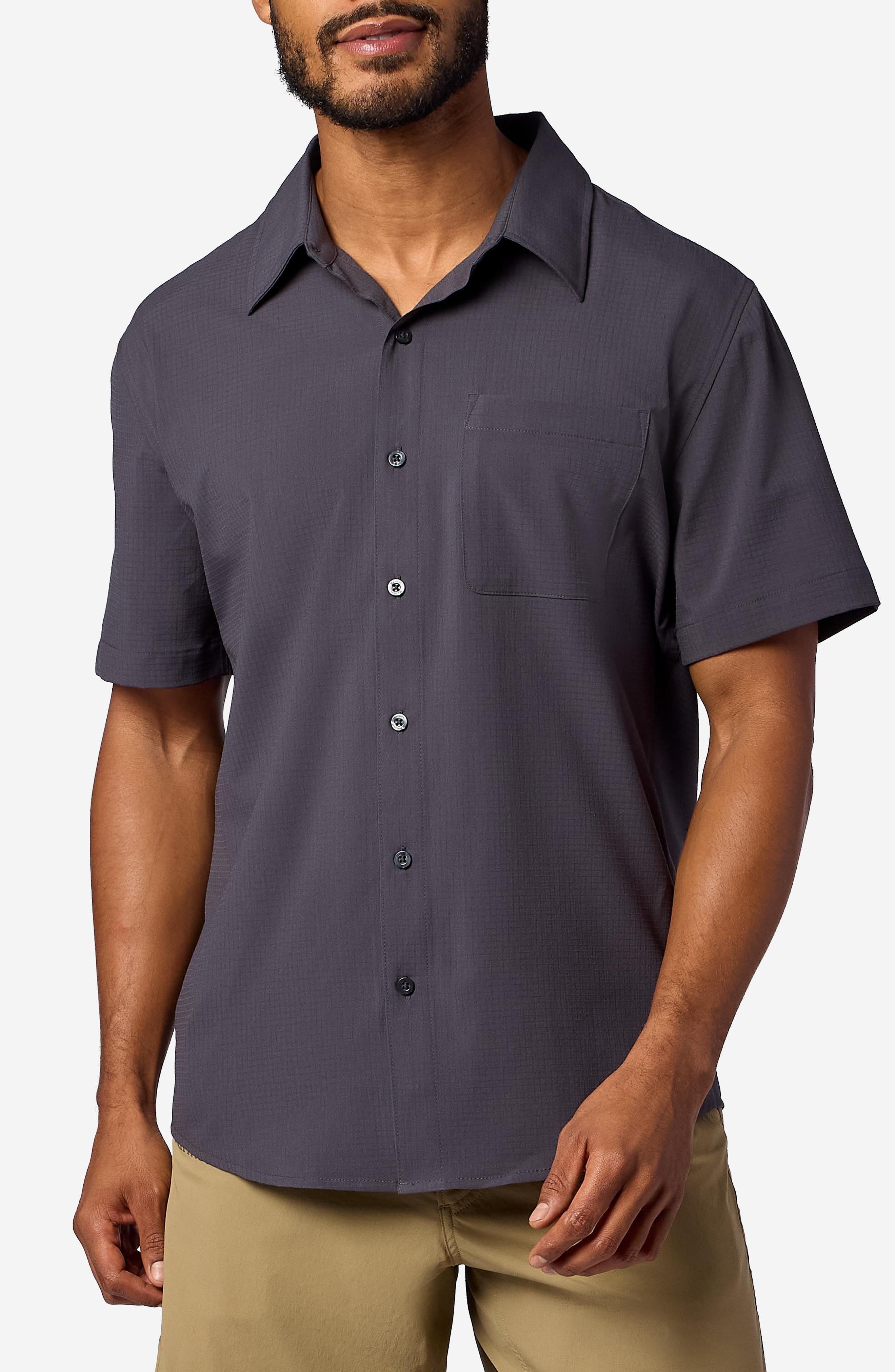 AirExchange SolarShield UPF Short Sleeve Button-Up Shirt