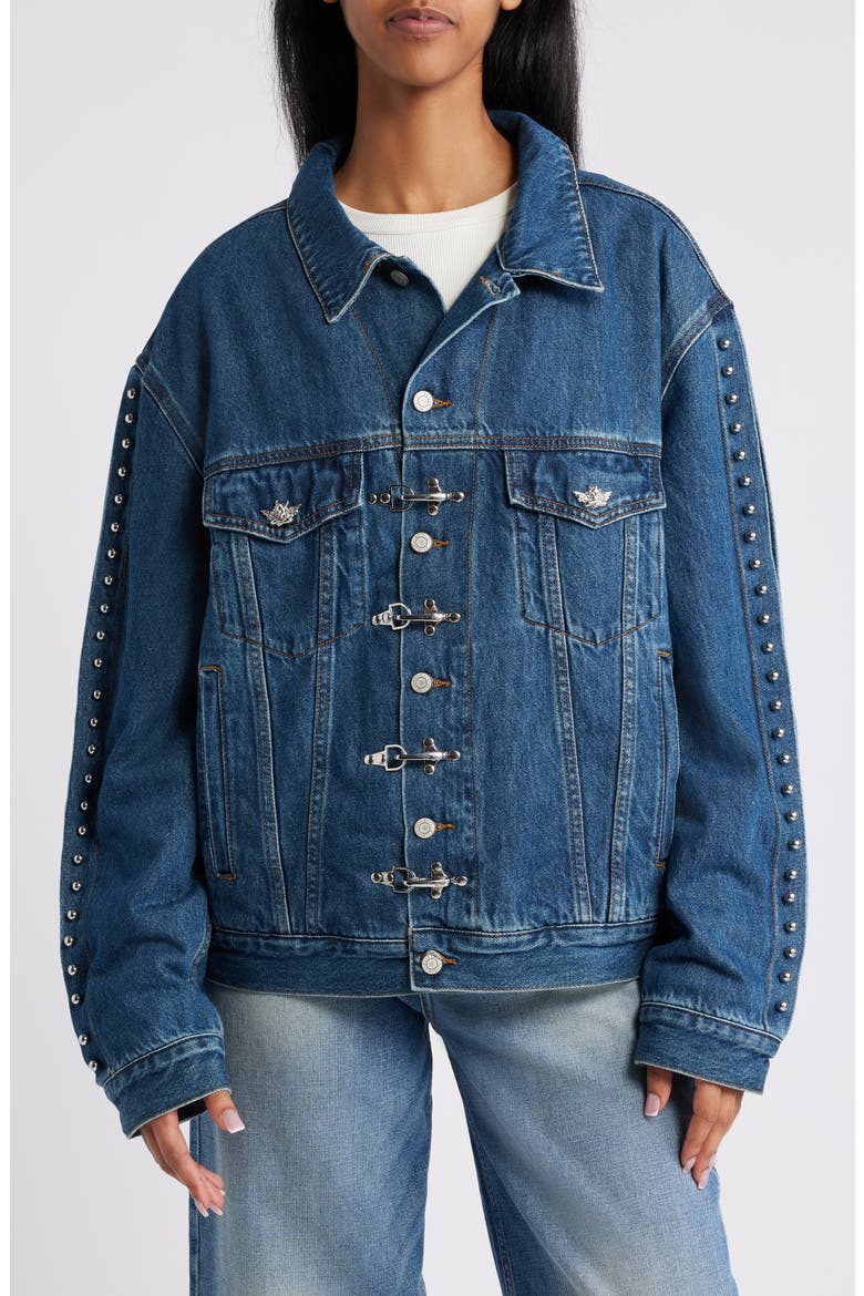 Stitch Me Up Denim Jacket, Alternate, color, BLUE