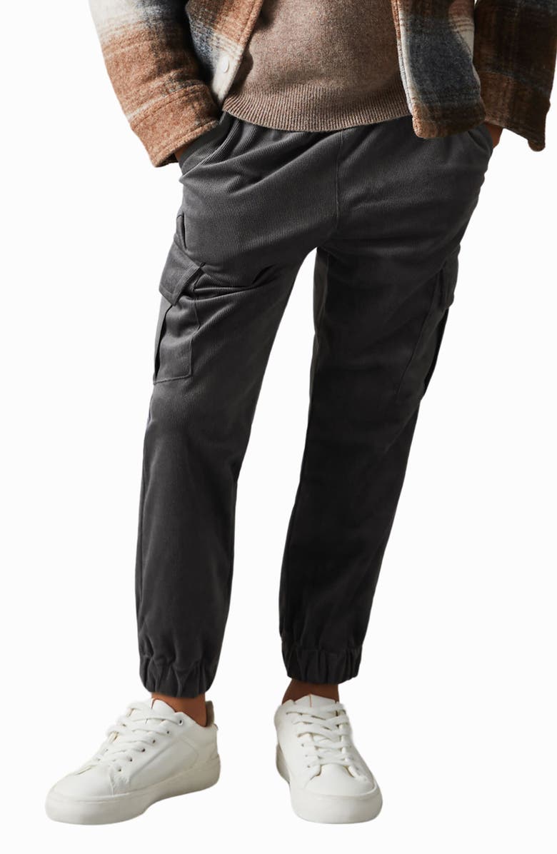 Reiss Kids' Aymos Sr. Corduroy Tapered Cargo Pants, Alternate, color, 