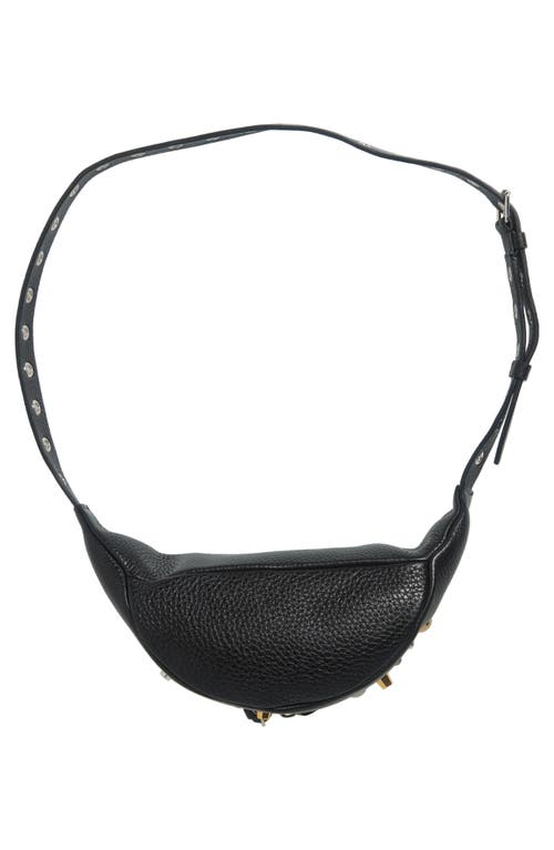 Valentino Garavani Nellcôte Grainy Leather Belt Bag In Black