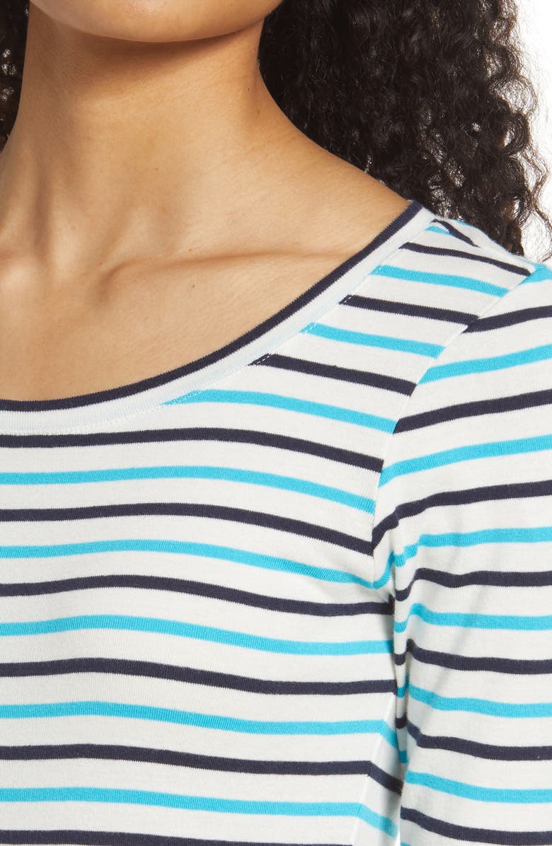 Caslon<sup>®</sup> Ballet Neck Cotton & Modal Knit Elbow Sleeve Tee, Alternate, color,