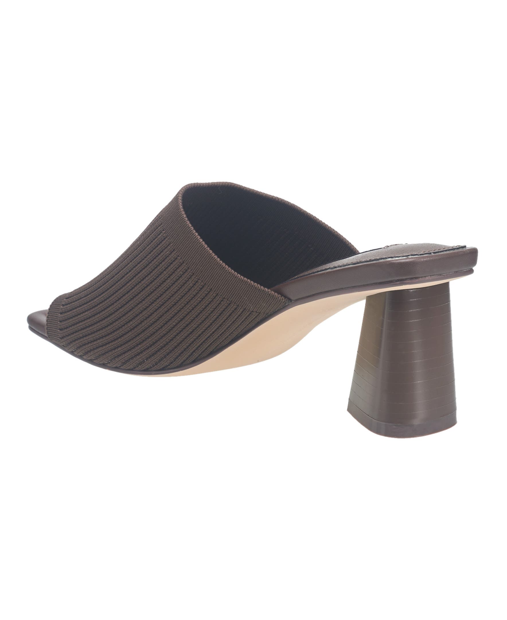 French Connection Styles Knit Stretch Mule, Alternate, color, Chocolate