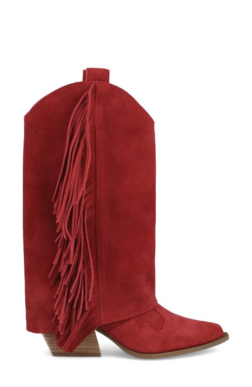 Mia Deston Pointed Toe Western Boot In Red