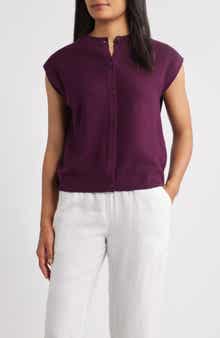 Cap Sleeve Organic Linen & Organic Cotton Sweater