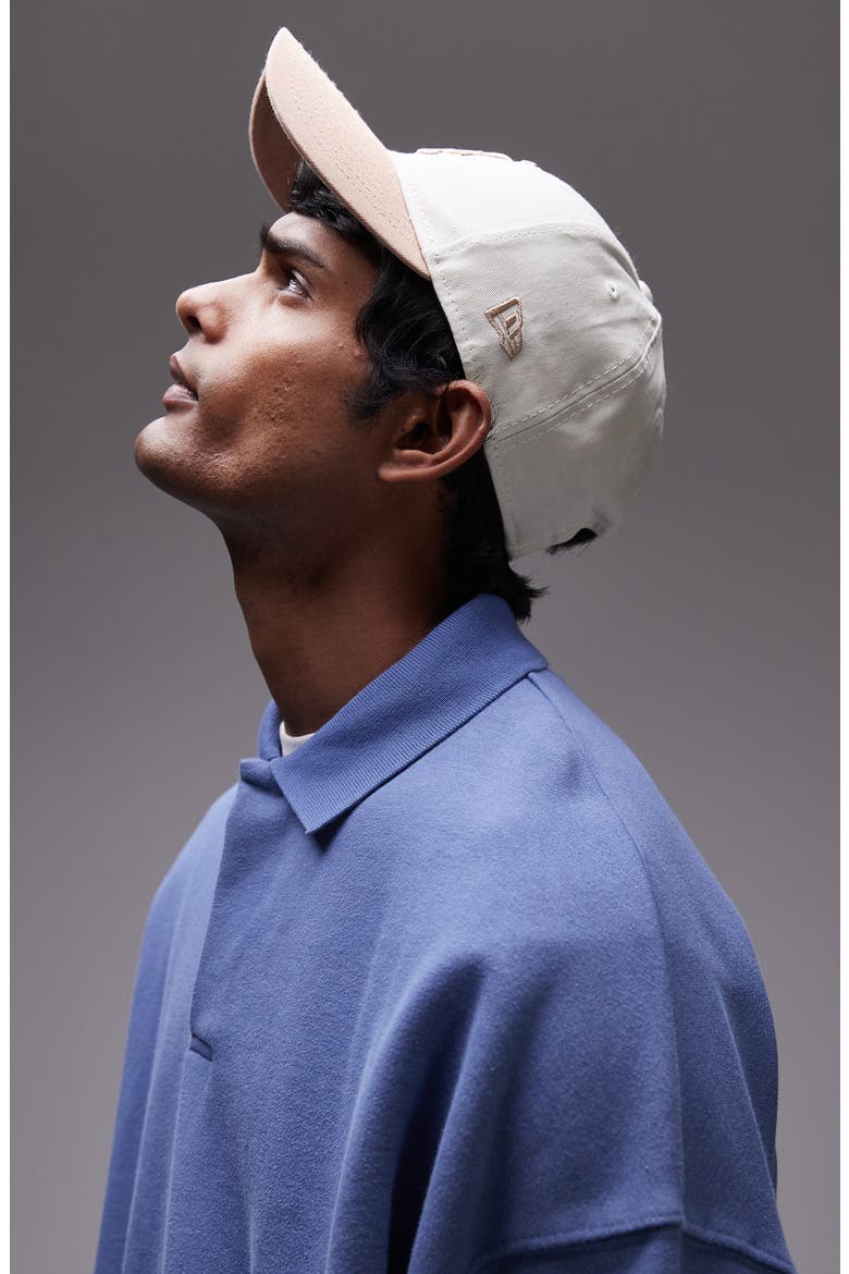 Oversize Polo Sweatshirt, Alternate, color, MEDIUM BLUE