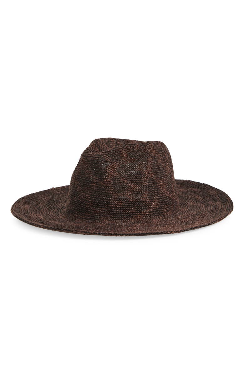 Nordstrom Wide Brim Knit Adjustable Panama Hat, Main, color, Brown