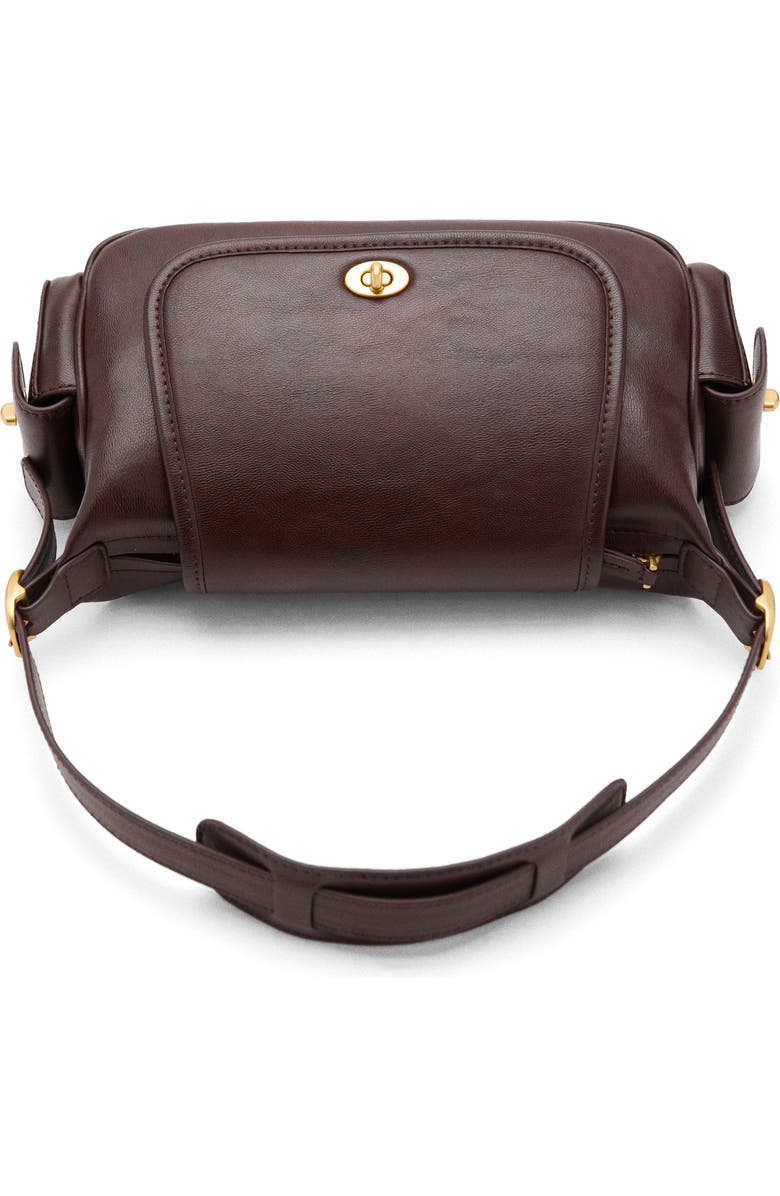 MANGO Faux Leather Shoulder Bag, Alternate, color, Chocolate