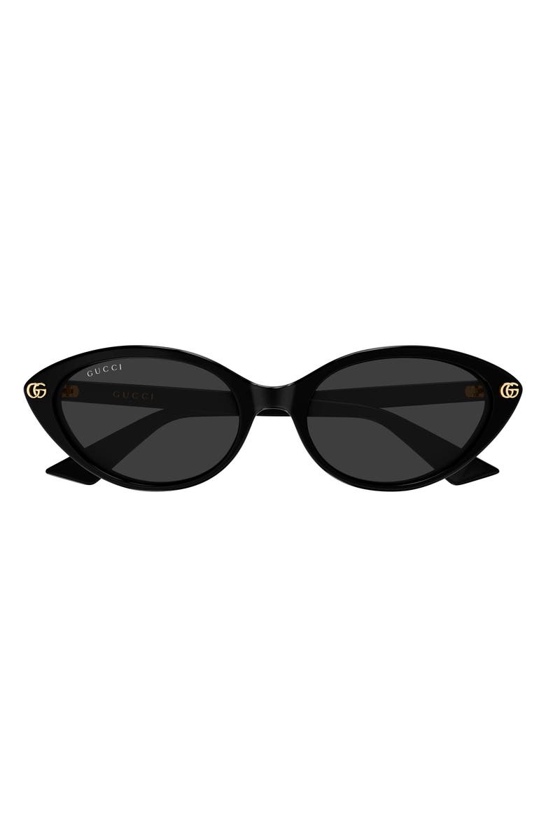 Gucci 54mm Cat Eye Sunglasses, Main, color, Black