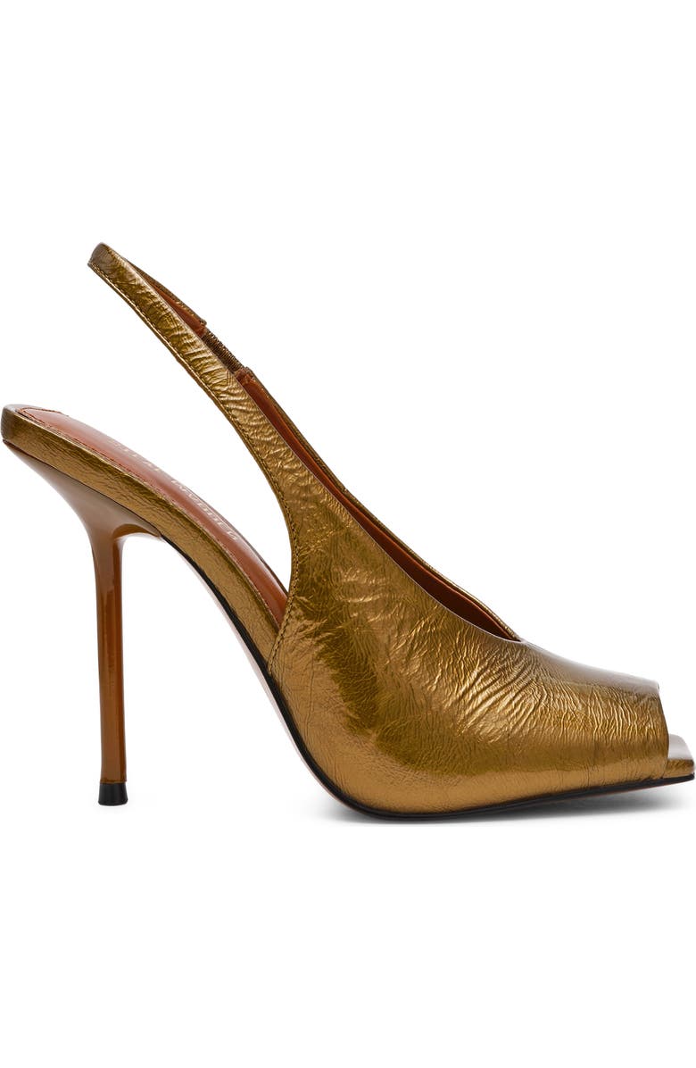 Steve Madden Lucian Slingback Peep Toe Sandal, Alternate, color, Olive Crinkle Patent