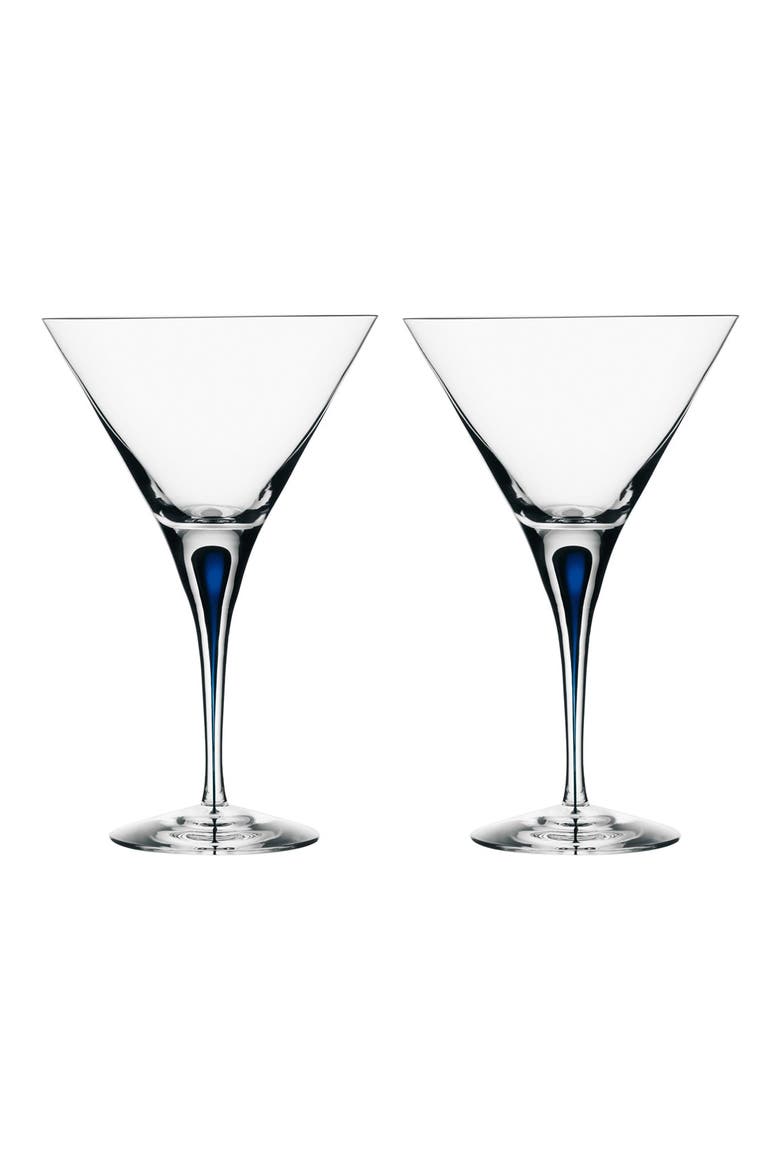 'Intermezzo' Martini Glasses, Main, color, CLEAR/ BLUE