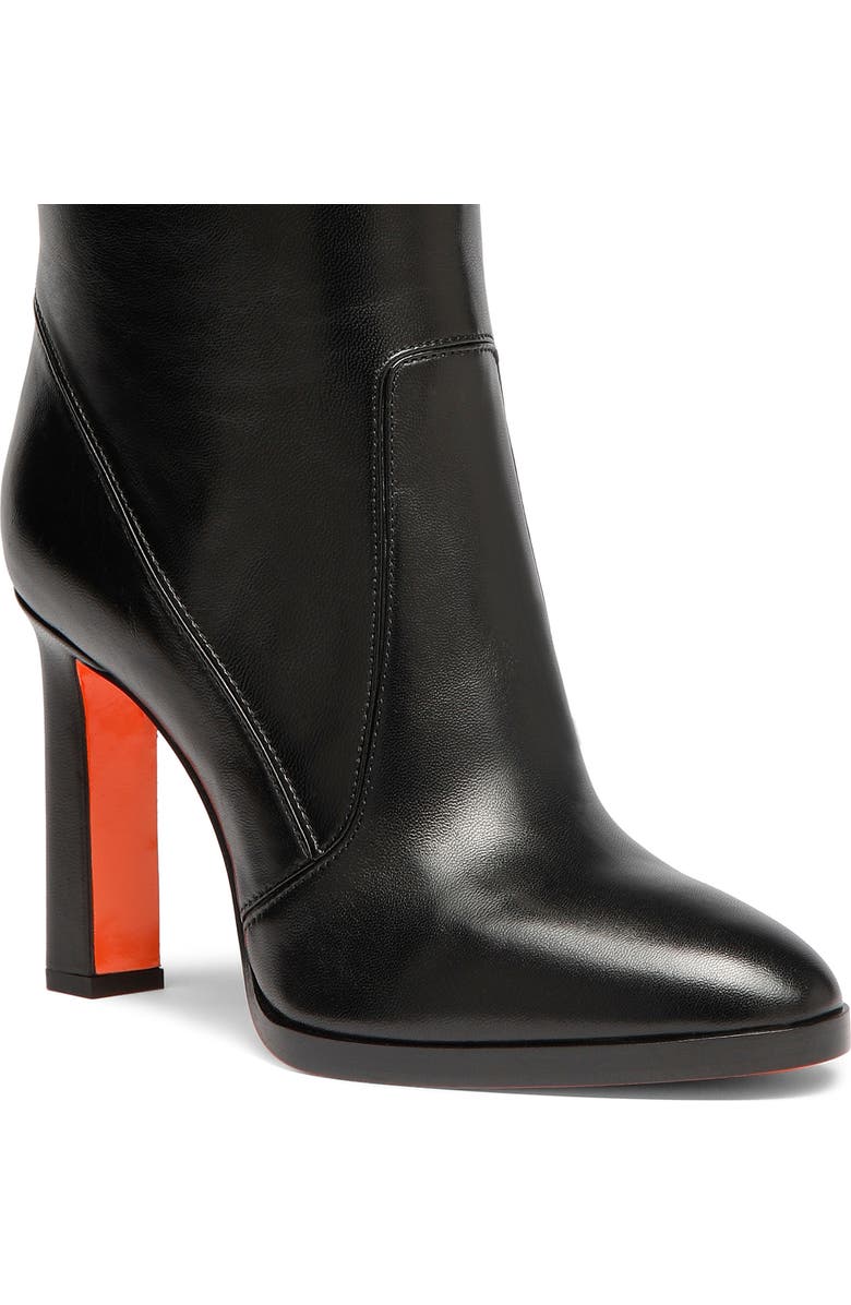 Santoni Women's leather high-heel boot, Alternate, color, Black