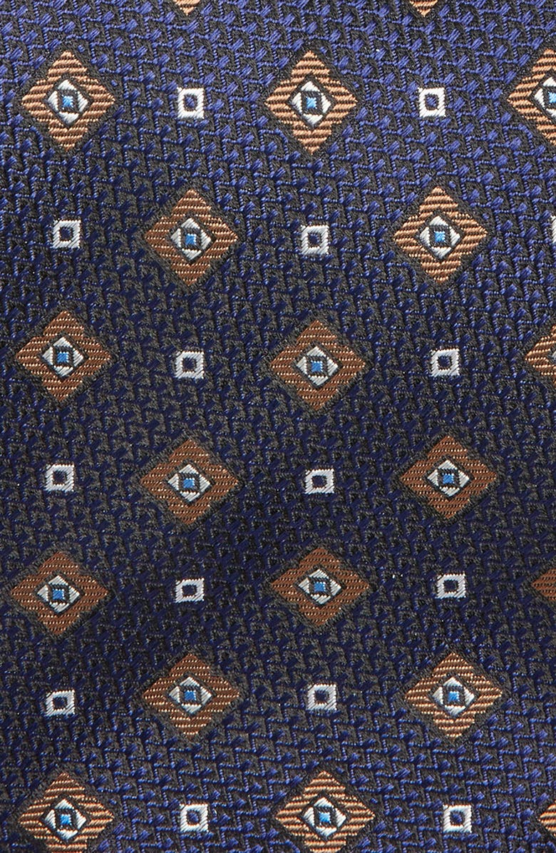 Canali Medallion Silk Tie, Alternate, color, Navy