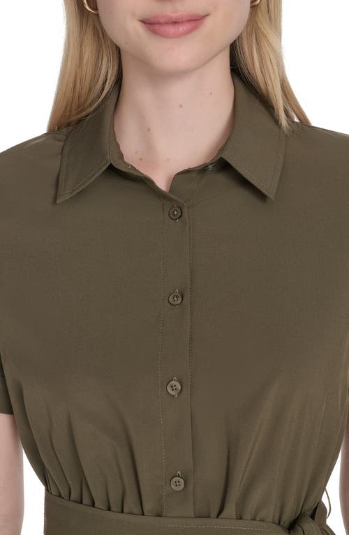 Calvin Klein Short Sleeve Pleated Shirtdress
