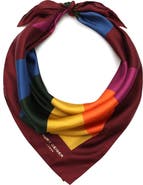 Kurt Geiger London Dark Rainbow Silk Square Scarf