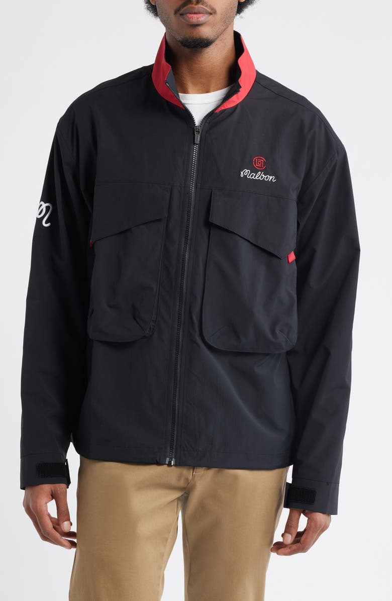 Malbon Golf Clot Wading Jacket, Alternate, color, Black