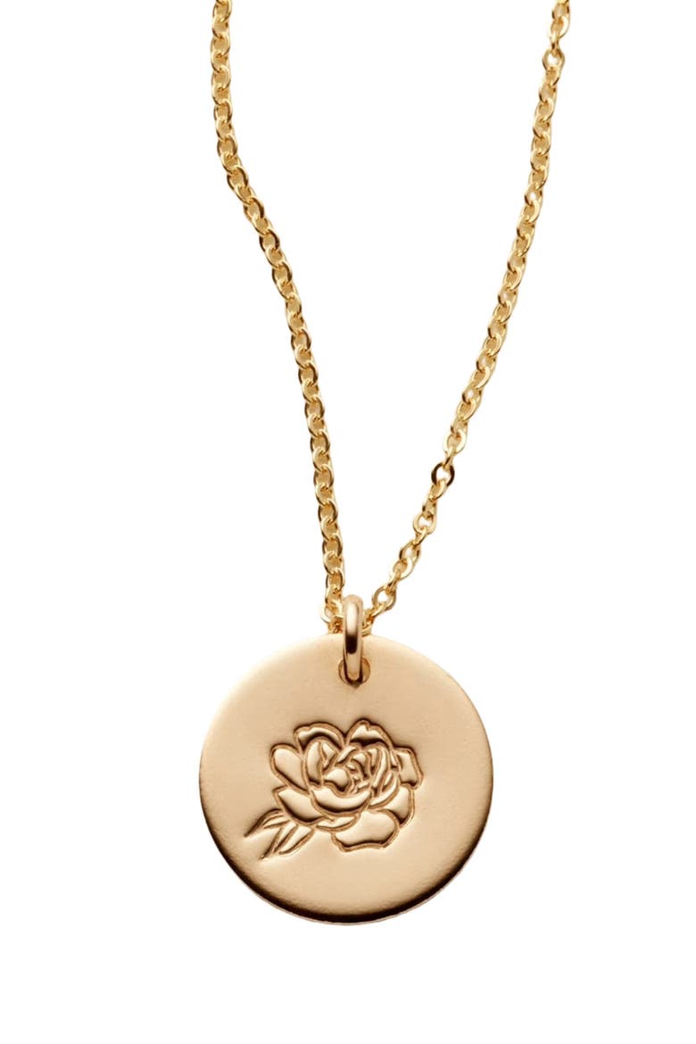 September Birth Flower Necklace, Main, color, Gold Filled
