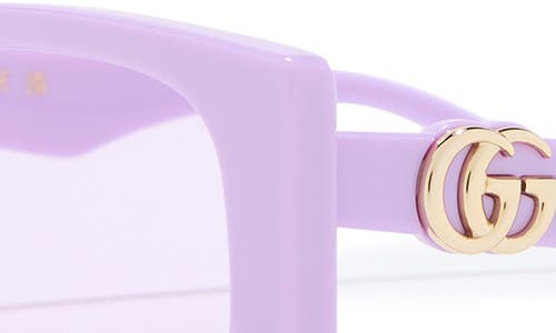 Gucci 55mm Rectangular Sunglasses In Purple