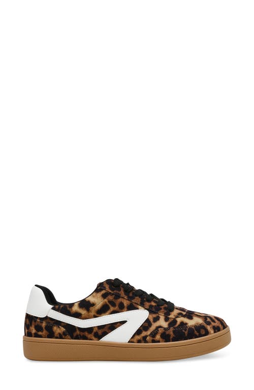 Dolce Vita Voyage Leopard Color Block Lace-up Sneakers In Beige Shiny