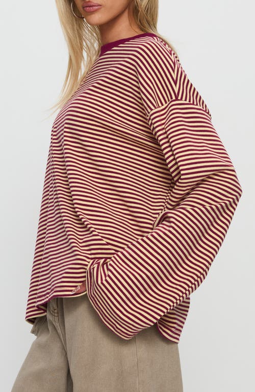 Princess Polly Settle Down Stripe Oversize T-shirt In Multi