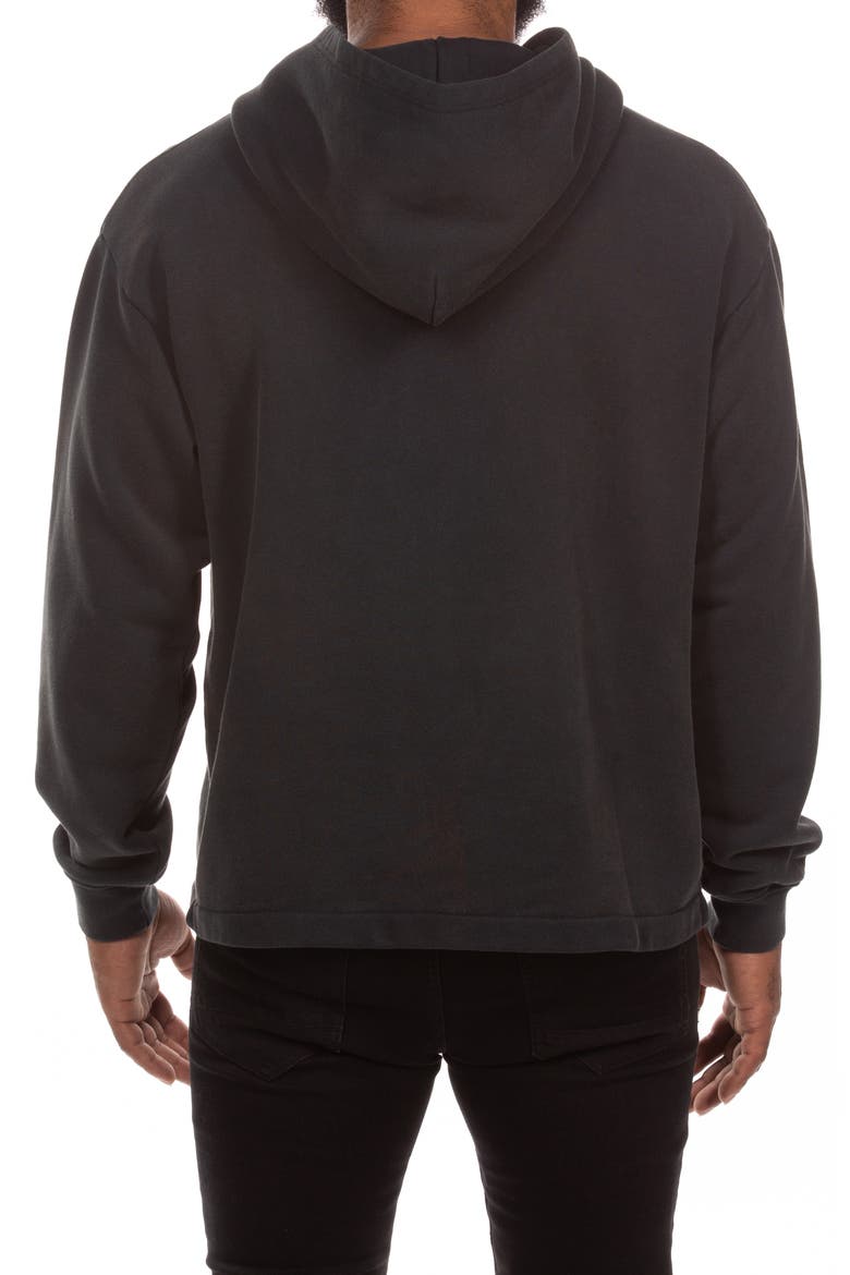 Run Logo Cotton French Terry Hoodie, Alternate, color, BLACK
