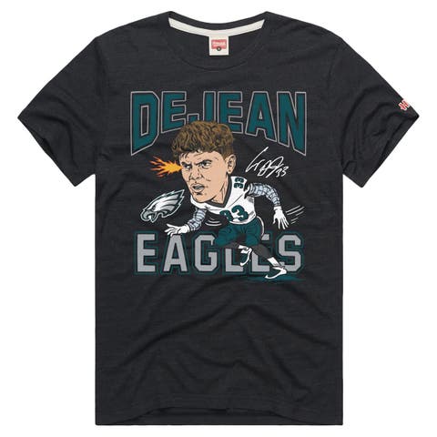 Unisex Homage Cooper DeJean Charcoal Philadelphia Eagles Caricature Player Graphic Tri-Blend T-Shirt
