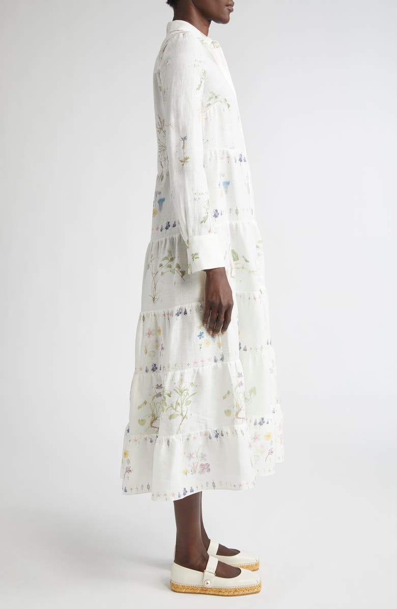 Erdem Long Sleeve Linen Shirtdress, Alternate, color,