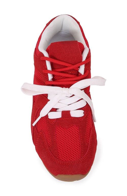 Berness Lula Double Lace Sneaker In Red