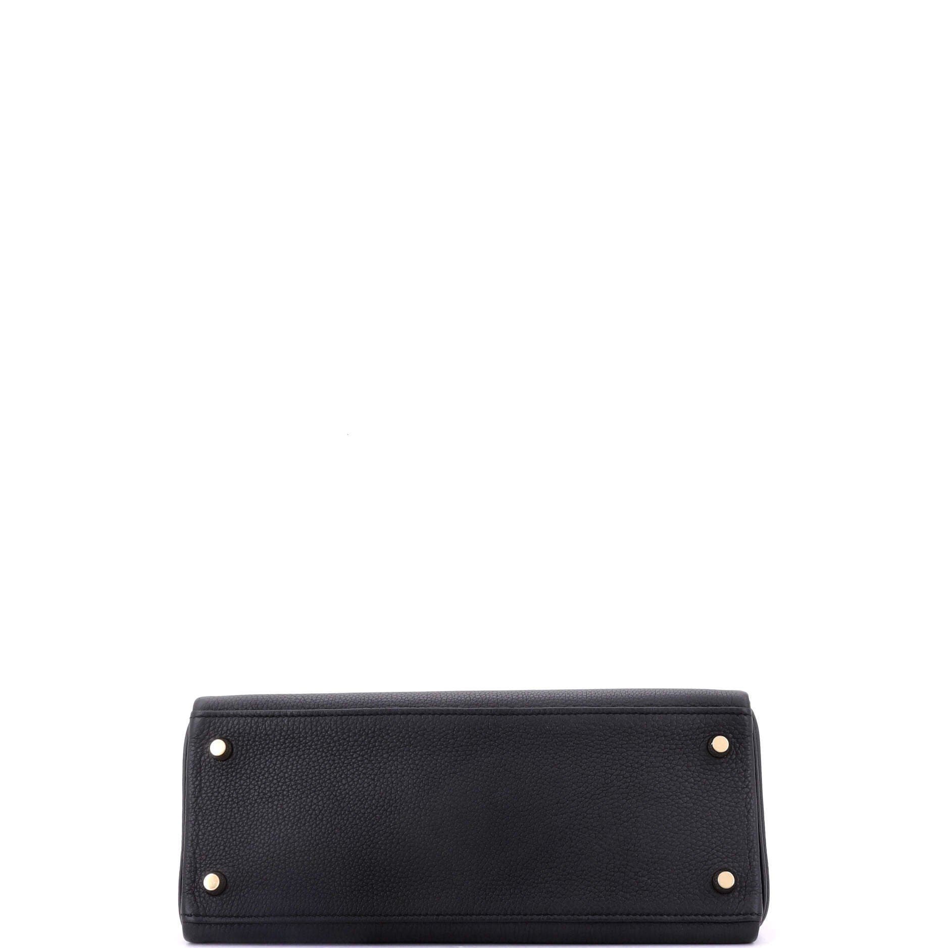 Pre-Owned Hermes Kelly Handbag Black Togo with Gold Hardware 28, Alternate, color, 