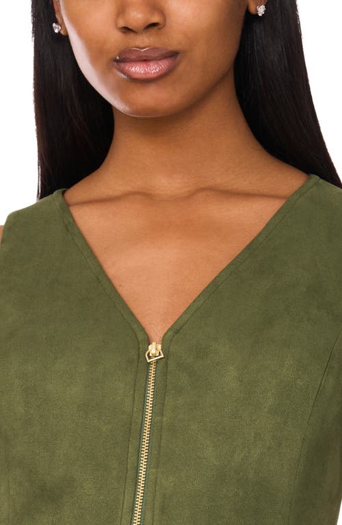 Halogenr Halogen(r) Zip Front Sleeveless Minidress In Green