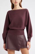 Open Edit Boat Neck Sweater