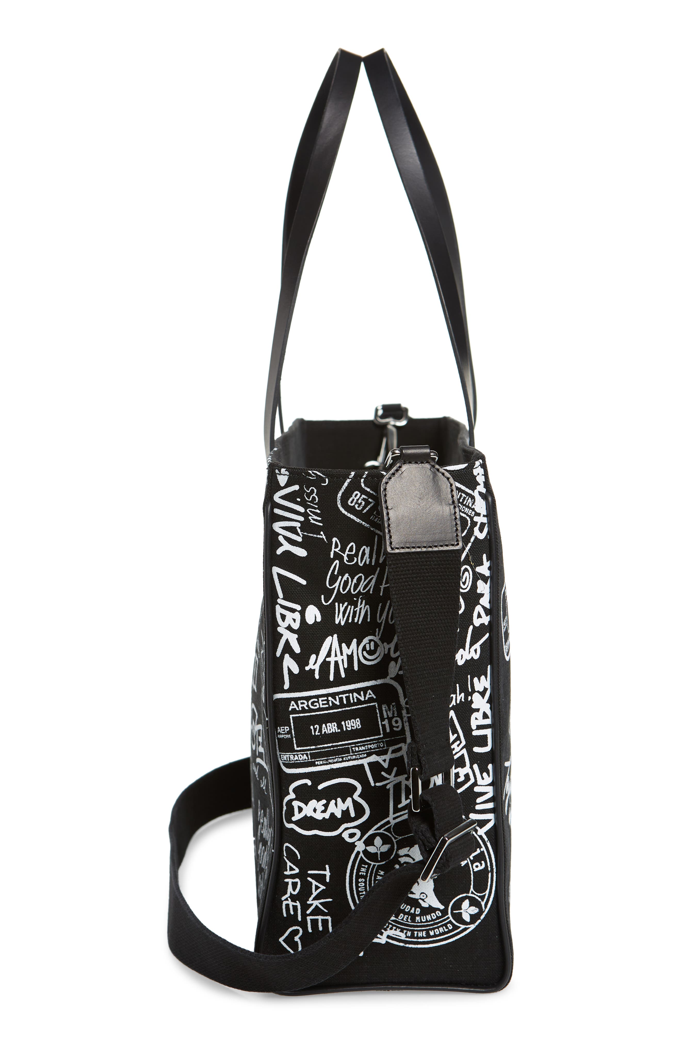Golden Goose California East/West Graffiti Print Canvas Shopper Tote, Alternate, color, 