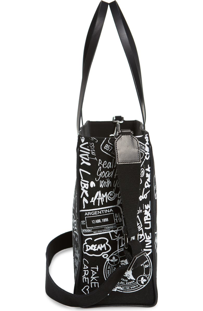 Golden Goose California East/West Graffiti Print Canvas Shopper Tote, Alternate, color,