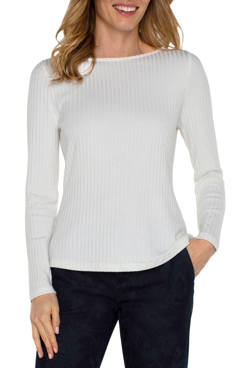 Rib Boat Neck Top, Main, color, SNOW