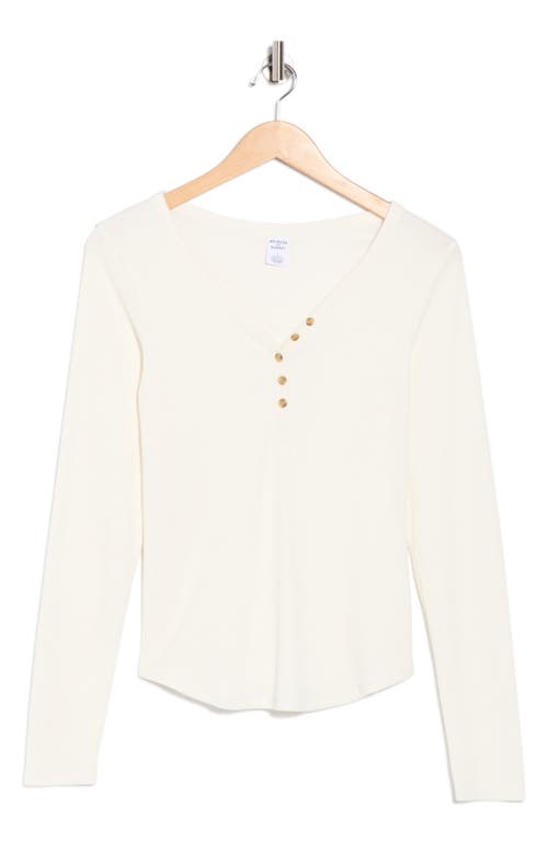 Melrose And Market Long Sleeve Henley In White