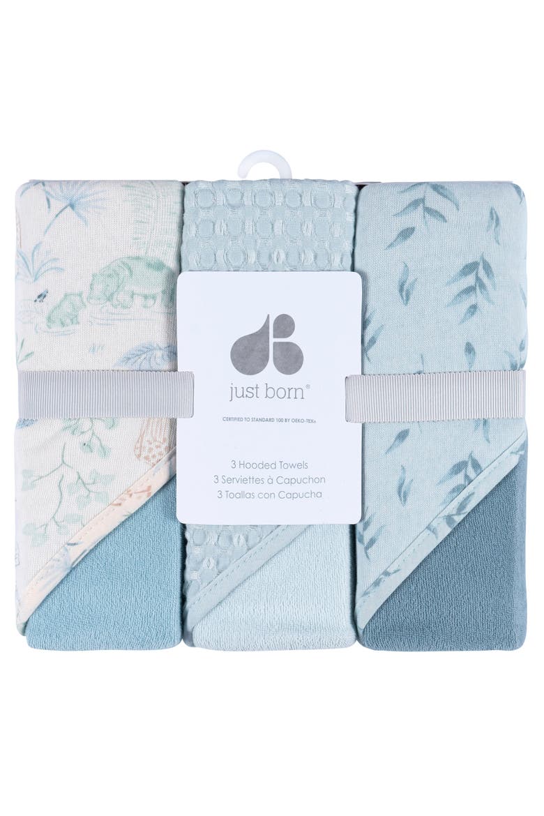 Hooded Towels Set, One Size, Alternate, color, Soft Blue Tones