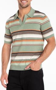 Liverpool Los Angeles Stripe Johnny Collar Polo Sweater