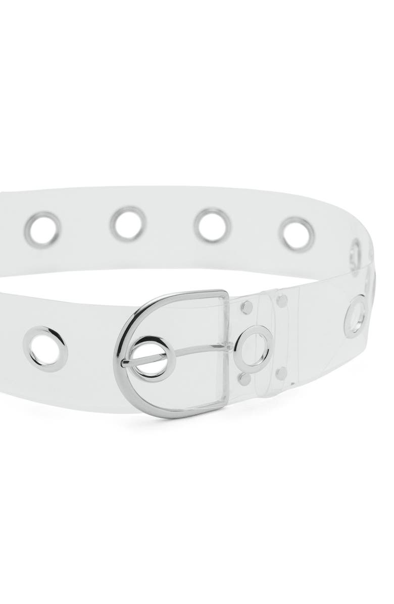 MANGO Clear Belt, Alternate, color, Ice Grey