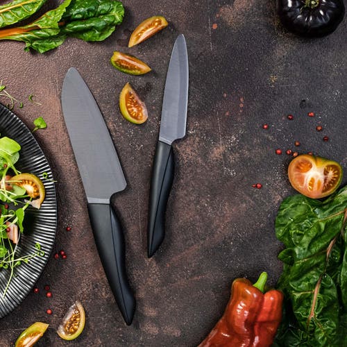 Kyocera Innovationblack 2-piece Ceramic Knife Set, 6-inch Chef's And 4.5-inch Utility In Black