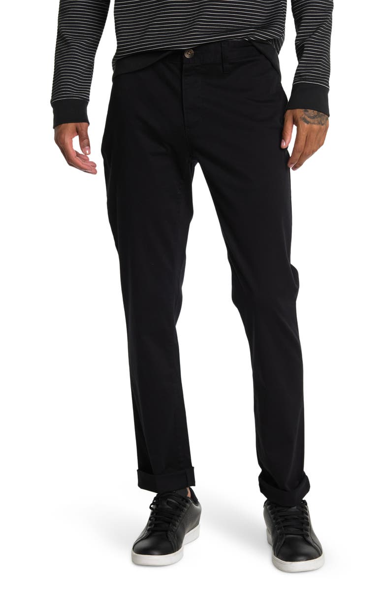 14th & Union The Wallin Stretch Twill Trim Fit Chino Pants - 30-34" Inseam, Main, color, Black