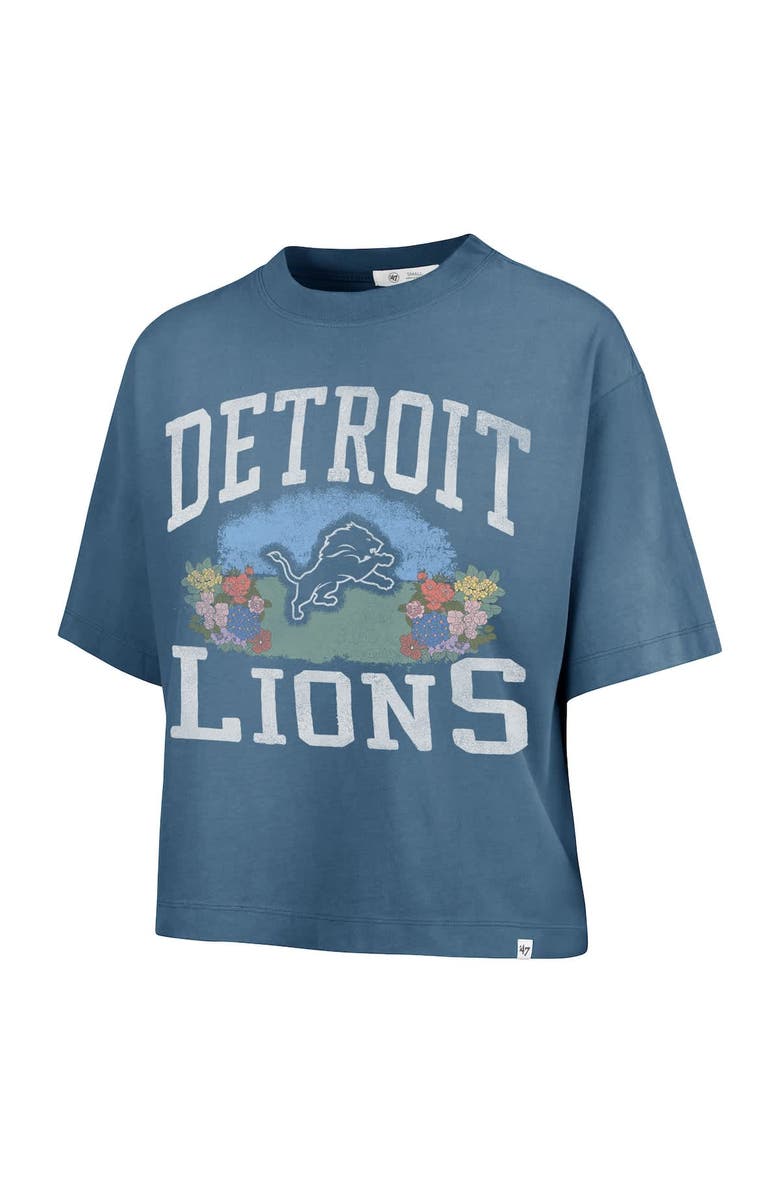 '47 Women's '47  Mineral Blue Detroit Lions Florentina Montauk Cropped T-Shirt, Alternate, color, 
