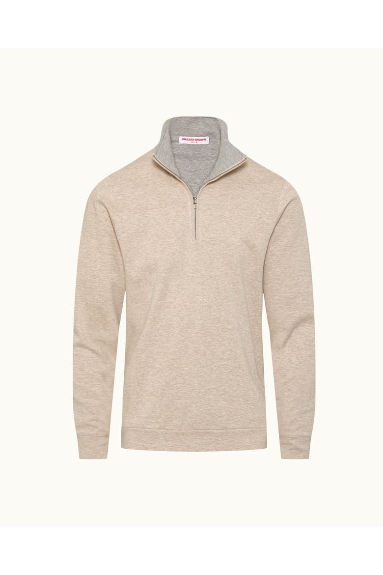 Isar Cashmere Classic Fit Cashmere Blend Half Zip, Main, color, BISCUIT MELANGE