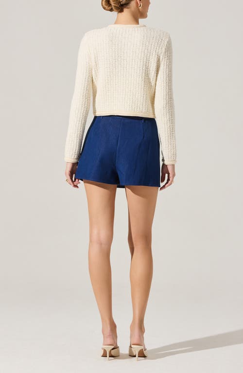 Astr The Label Belted Denim Skort In Blue